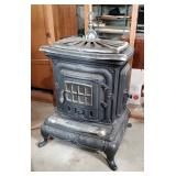 Cast Iron Reproduction Washington Stove Works Number 24 Wood Burning Parlor Stove, 39" x 25" x 22"