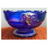 Imperial Cobalt Blue Carnival Glass Ram