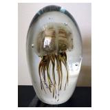 Dynasty Gallery Heirloom Collectables 6" Jellyfish Art Glass Paper Weight, In Box