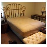 Painted Scrolled Iron Headboard, 62" x 69", With Full Size Mattress, Box Spring And Hollywood Frame
