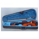Mendini By Cecilio Violin MV300, SN# 02201405009, Missing 2 Strings And 1 Peg, With Bow (Some Hairs 