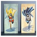 Dayco Batman And Robin Cardboard Lithos, Total Qty 2, Each 7" W x 15" H