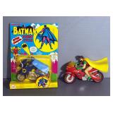 AHI Batman Stunt Cycle, In Package And Robin On Motorcycle