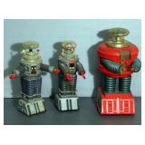 Vintage Lost In Space Robot Toys, 2 battery Operated, Unknown Working Condition, Each With Manually 