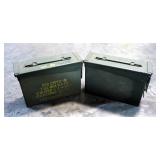 Metal Ammo Cans, Qty 2, 7" H x 4" W x 10" D