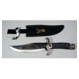 Chipaway Cutlery CW-3 Deer Rocky Mountain Range Fixed Blade Bowie Knife, 9.5" Blade, With Black Imit