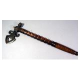 Tomahawk Pipe With Weeping Heart, 18" Handle
