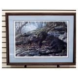 Alan M. Hunt (British, 1947- ) Dawn Alert Print, Signed, Framed Double Matted Under Glass, 29.5" H x