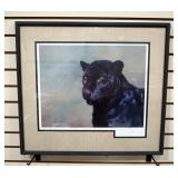 Alan M. Hunt (British, 1947- ) Jaguar Print, Signed And Numbered 446/975, With COA, Framed Matted Un