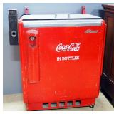 Vintage Coca-Cola Coke Coin Operated Slider Chest Cooler, Glasco Model Glad I GBV-50, Powers On