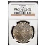 1884 O Morgan Silver Dollar, Certified By NGC, Graded MS 63