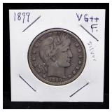 1899, 1907 D, 1909, And 1912 Barber Half Dollars And 1915 S And 1915 D Barber Quarters