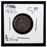 1853 Half Dime With Arrows, 1856 Half Dime, 1856 3 Cent And 1857 1-Cent