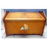 Vintage Toy Chest With Hinged Lid And Carry Handles, 20" High x 31.75" Wide x 17" Deep