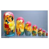 Disney Hand-Painted Nesting Dolls, Includes Beauty And The Beast And Pinocchio, Qty 2, 6" And 8" Hig