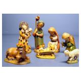 Anri Ferrandiz 3" Nativity, 7 Total Pieces Includes Infant Jesus, Mary, Joseph, Kneeling King, Sheph