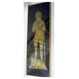 Brass Rubbing Of Henry Paris, Medieval Knight, Standing On A Lion (Symbolizes Death In Battle), Fram