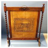 Relief Image Of Ancient Scene On Panel In Frame/Stand With Carry Handle, 35" High x 29.5" Wide