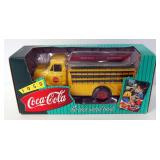 Diecast Coca Cola Metal Banks, Qty 3, Includes 1953 Delivery Truck, Santa Trolley, And Tractor Trail