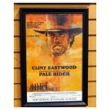 Clint Eastwood Pale Rider Vintage Movie Poster, Framed Under Glass, 18.75" High x 12.75" Wide