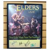 The Elders Live, Irish Rock Band, Autographed Poster, Framed Under Glass, 18.25" High x 14.25" Wide