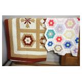 Quilts With Floral Designs, Qty 2, Approx 82" x 100" And 84" x 60"