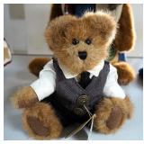 Boyds Bears Hemingway K. Grizzman With Stand, 14" Tall, And Edmund T. Bear, 8" Tall