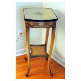 Painted Wood Accent Table With Shelf, 28.5" x 20" x 14"