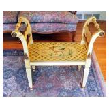 Painted Wood Bench 29" x 33" x 15"