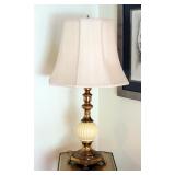 Heavy Brass Pedestal Lamp With Claw Feet, 36" Tall