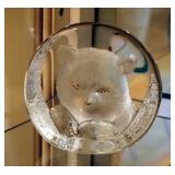 Sabino Opalescent Fish, Elephant, And Child Figurines, 2.5" Tall, And Crystal Johanson Bear Paperwei