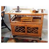 Bamboo Tea Cart With Lower Storage, 27" x 36" x 19"