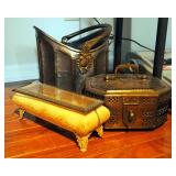 Hammered Metal Pail And Brass Potpourri Box