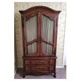 Vintage Armoir With 5 Drawers, And Screen Panneled Drawers, 74.5" x 38" x 19"