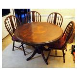 Ashley Furniture Co Soild Wood Dinette, With Matching Spindle Back Chairs, Qty 4, 31" x 43"