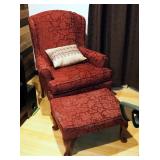 Best Chairs Inc. Upholstered Wing Back Arm Chair, 39" x 30" x 28", With Matching Ottoman