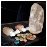 Himalayan Pink Salt Lamp With Dimmer Switch, Night Lights, And Rock Collection