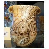 Gozo Art Glass Stone Collection Vase With Original Label