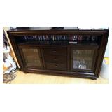 Three Drawer Credenza With Glass Panel Doors, 36" x 60" x 16"