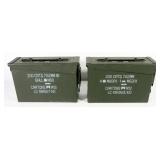 Metal Ammo Cans, Qty 2, 7" High x 4" Wide x 11" Long