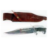 Rambo III Fixed Blade Knife, Numbered 6975/10,000, 12" Blade, In Embossed Leather Sheath