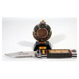 Vietnam Veterans Collectors Watch On Display Stand And Vietnam Commemorative Folding Knife