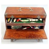 Vintage Tacklebox With Contents, Includes Lures, Hooks, Tools, Line, And More
