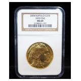 2008 Buffalo Gold $50 Coin, 1 oz .9999 Fine Gold, Certified By NGC, Graded MS69