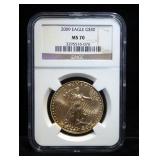 2009 1 oz Fine Gold American Eagle $50 Coin, Certified By NGC, Graded MS70