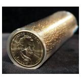 Ballistic Roll Of Presidential Dollars, In Gold Brick Style Box, 425 Net Grams (Total Weight), Uncir