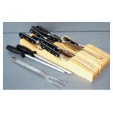 J.A. Henckels Kitchen Knife Set In Wood Block