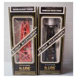 K-Line O & O-27 Gauge Searchlight Tower K-133 And Bubbling Water Tower K-131, Both In Boxes