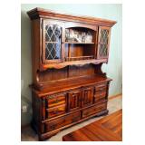 2 Piece China Hutch, With 6 Drawers, Contents Not Included, 78.5" x 64" x 19"