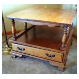 Single Drawer End Table, 20.5" x 26" x 26"